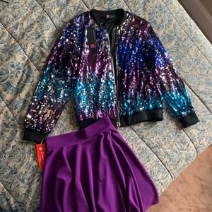 TS Eras Tour 1989 Outfit-Sequin Jacket and Skirt